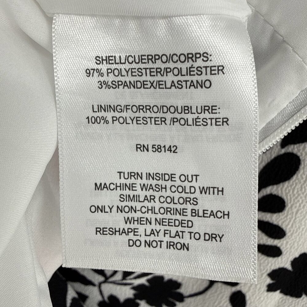 MAGGY LONDON Size 0 Black And White Floral Twist Front Midi Dress NWT - Picture 14 of 14